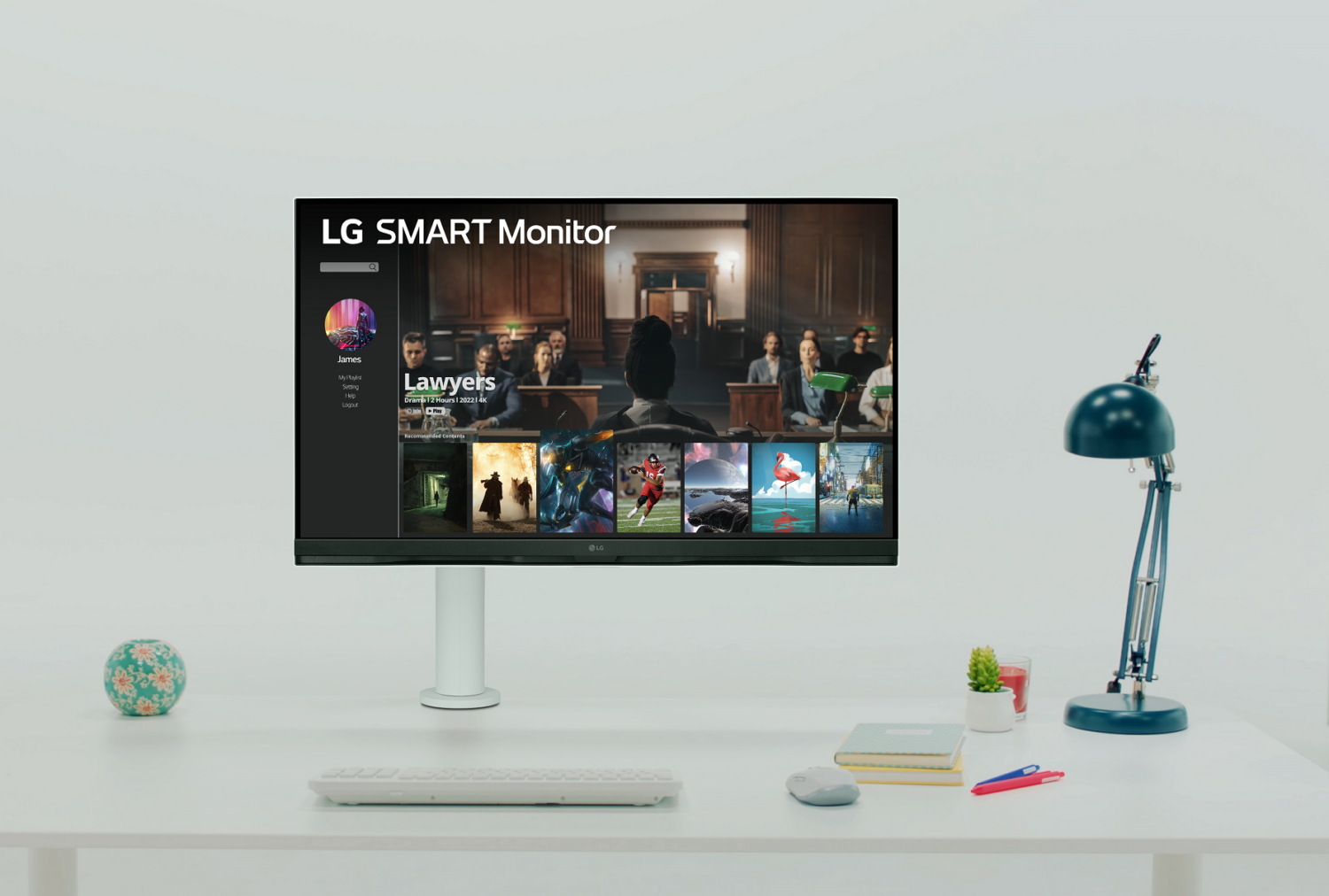 Desktop setup with LG SMART Monitor