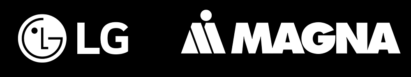 LG and Magna logos with a black background