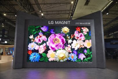 LG MAGNIT 8K Micro LED on display at LG's booth at ISE 2023