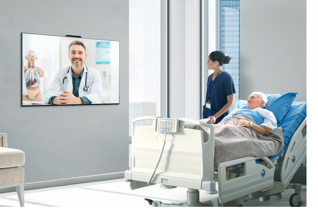 Sample image of virtual rounds in a healthcare center