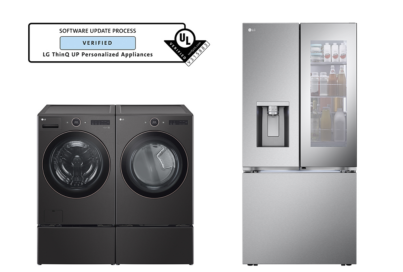 LG’s software update process of its ThinQ UP 27-inch washer, dryer and InstaView fridge received Software Update Process Verification from UL Solutions
