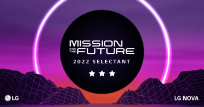 A promotional image of LG NOVA's Mission for the Future Program with a phrase 'Mission for the Future 2022 Selectant' overlapping