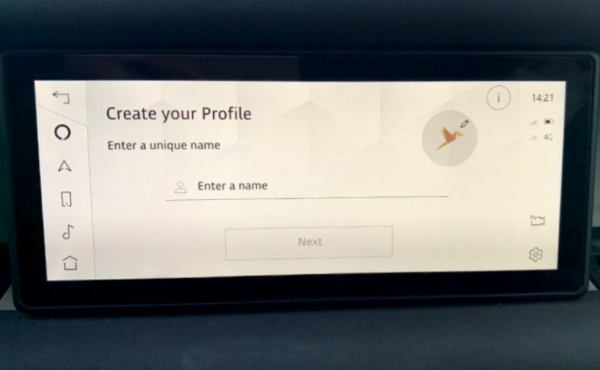 Land Rover Defender’s AVN UI for creating user profiles