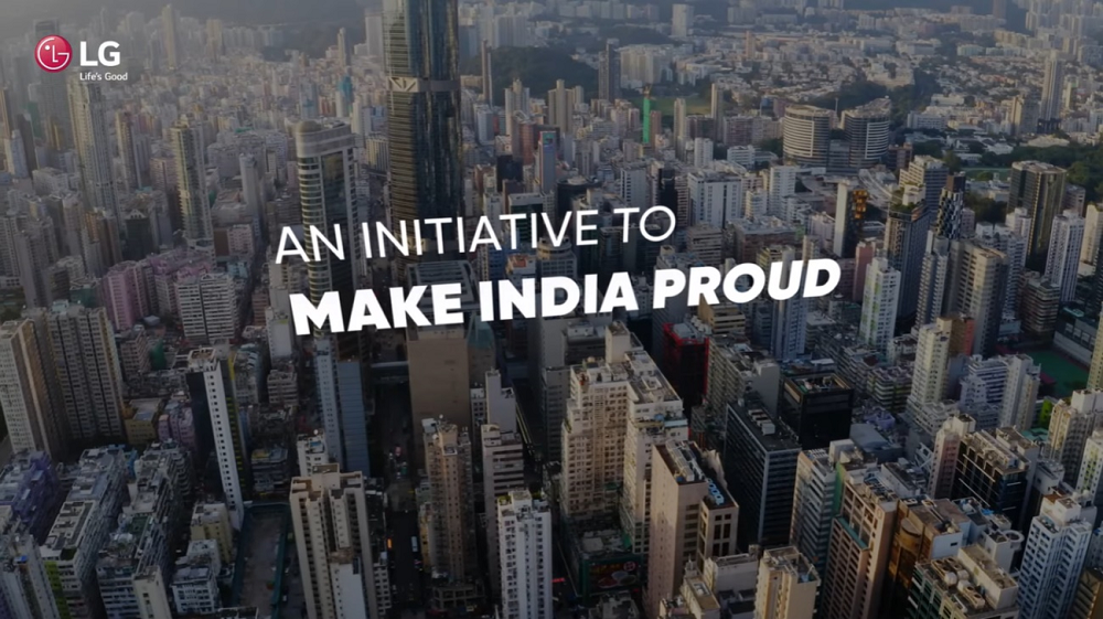 A sprawling India cityscape overlayed with the text: “An Initiative to Make India Proud.” 