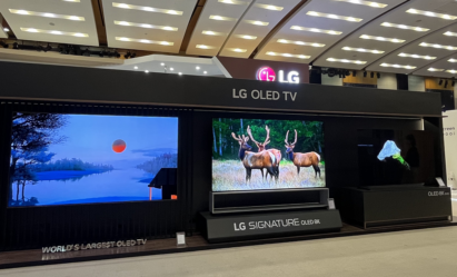 The world’s largest OLED TV on display with the new LG SIGNATURE OLED 8K and LG OLED 8K TVs at the 2023 TV showcase event.