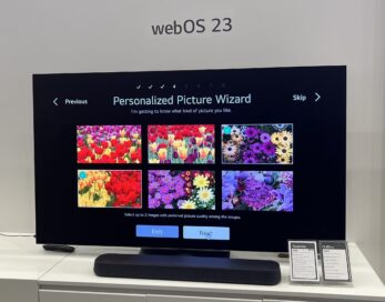 LG OLED TV’s Personalized Picture Wizard feature displaying 6 different pictures of flowers to help users pick their ideal picture settings.
