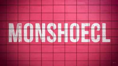 A digital image of Monshoecl spelled out on a red tile wall