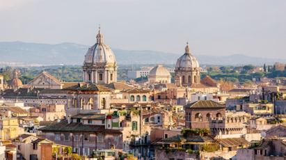 The bird's eye-view of Rome, Italy