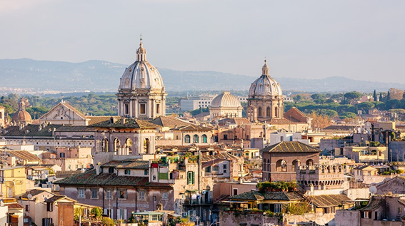 A bird's eye-view of Rome, Italy