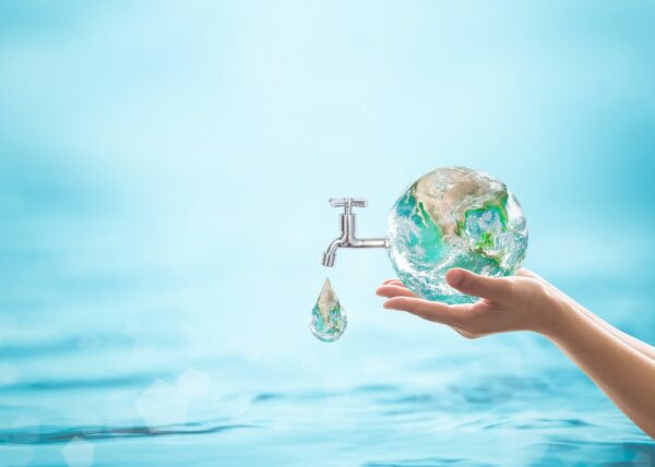 روز جهانی آب، کمپین صرفه جویی در کیفیت آب و مفهوم حفاظت از محیط زیست.  عنصر این تصویر توسط ناسا ارائه شده است
