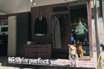 LG booth at GQ Suit Walk event where LG Stylers are installed