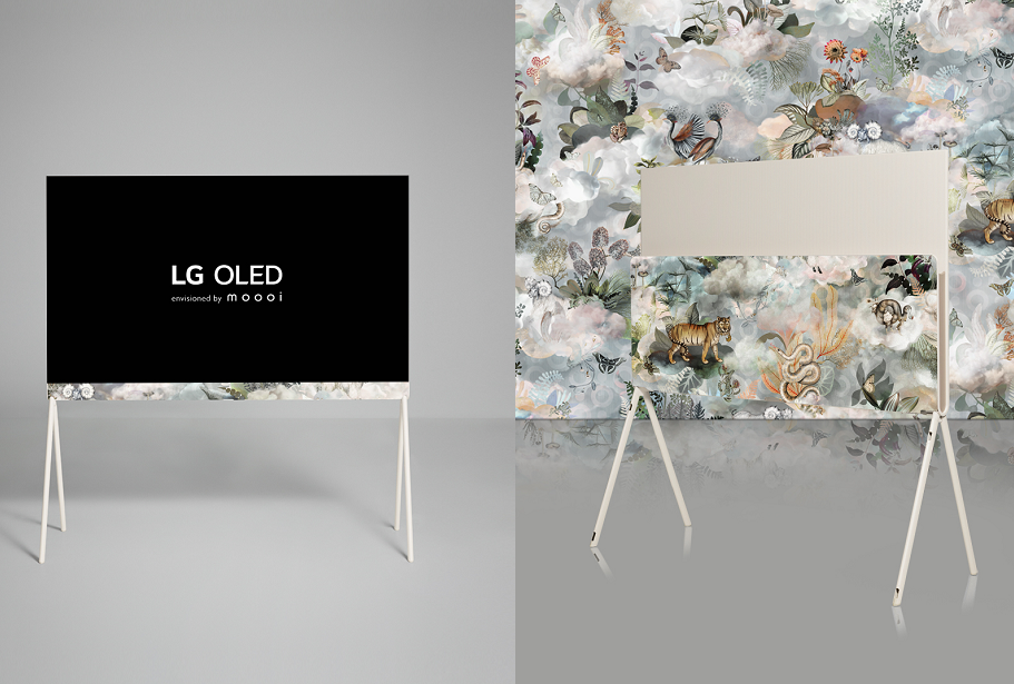 LG OLED Objet Collection Posé boasting a unique Korean folktale-inspired design by Dutch brand Moooi