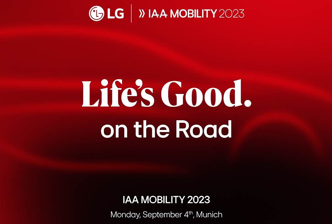 A promotional image for LG Press Conference at IAA Mobility 2023
