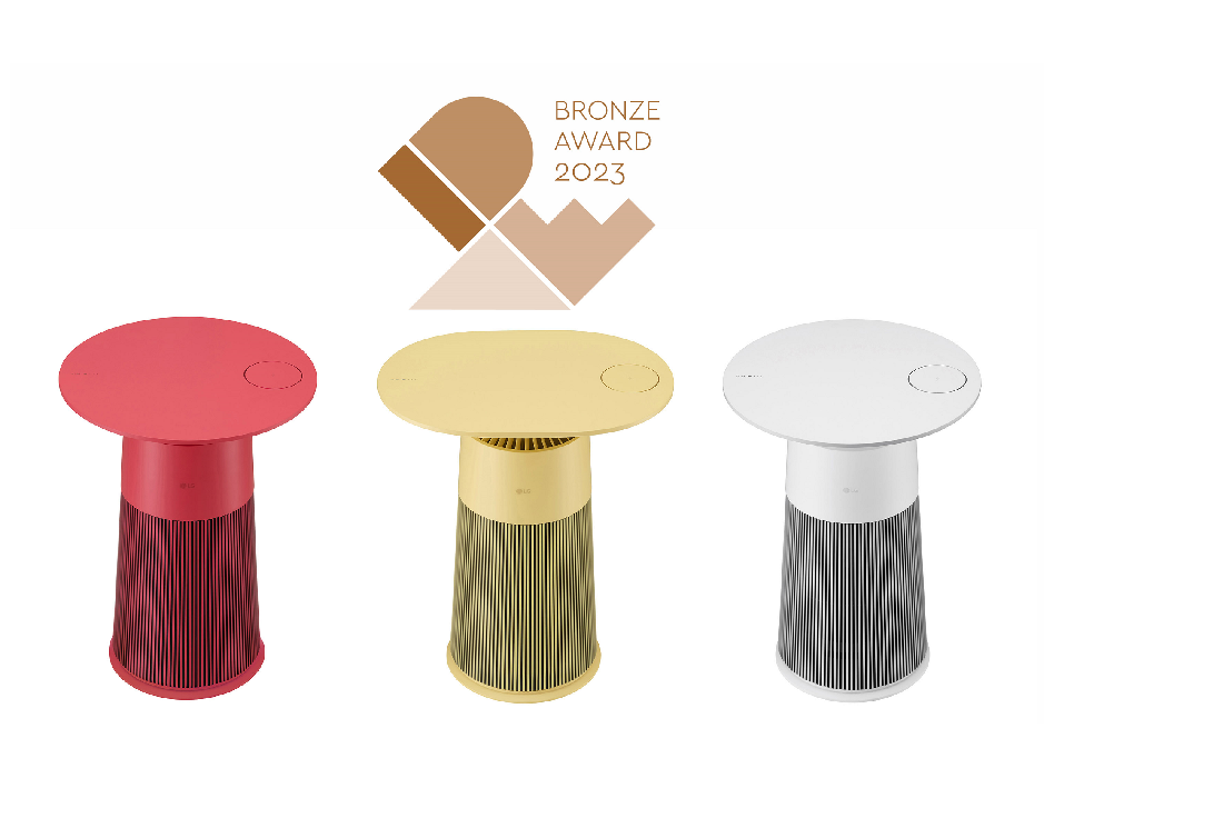 The LG PuriCare AeroFurniture with IDEA 2023 logo