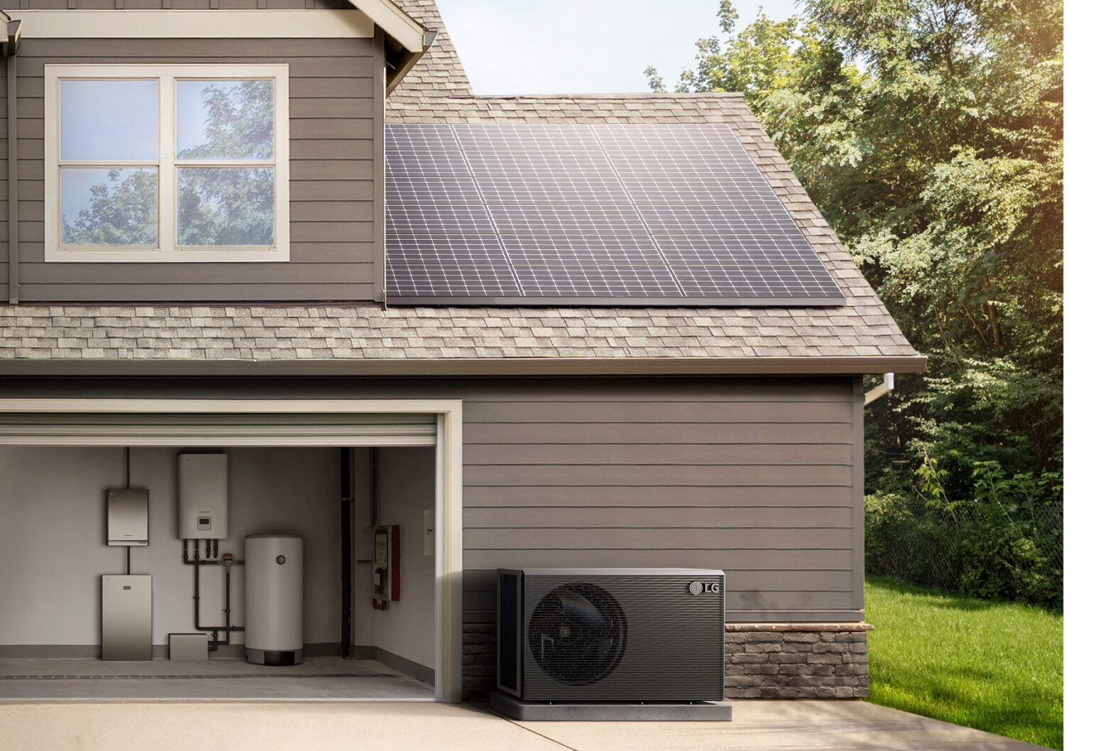 LG's Energy Storage System (ESS) integrated with Therma V™ R290 Monobloc air-to-water heat pump and LG Therma V™ Integrated Water Tank (IWT)