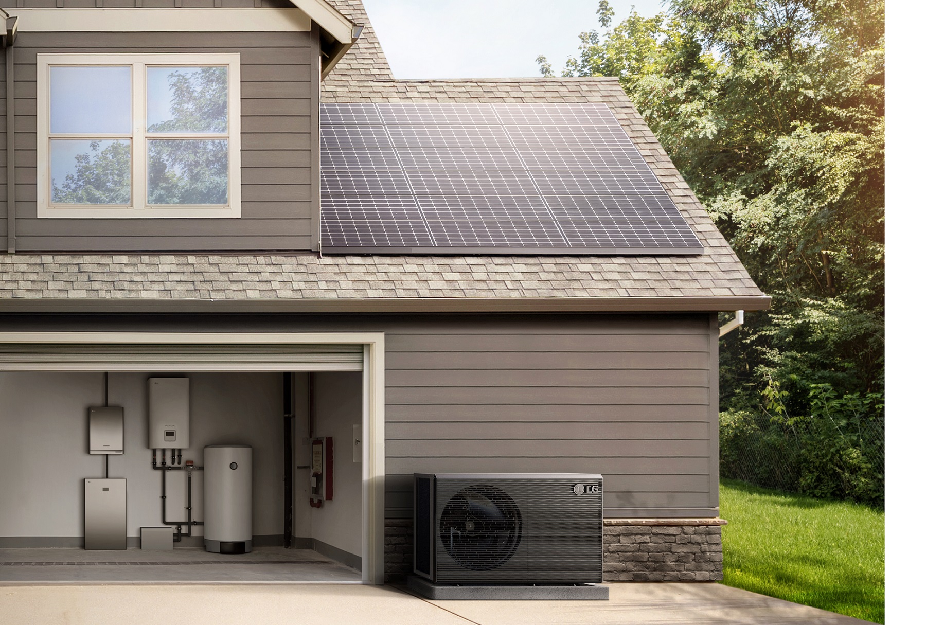 LG's Energy Storage System (ESS) integrated with Therma V™ R290 Monobloc air-to-water heat pump and LG Therma V™ Integrated Water Tank (IWT)