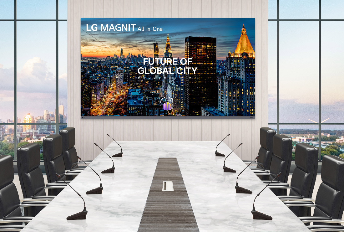 LG MAGNIT All-in-One in a corporate meeting room