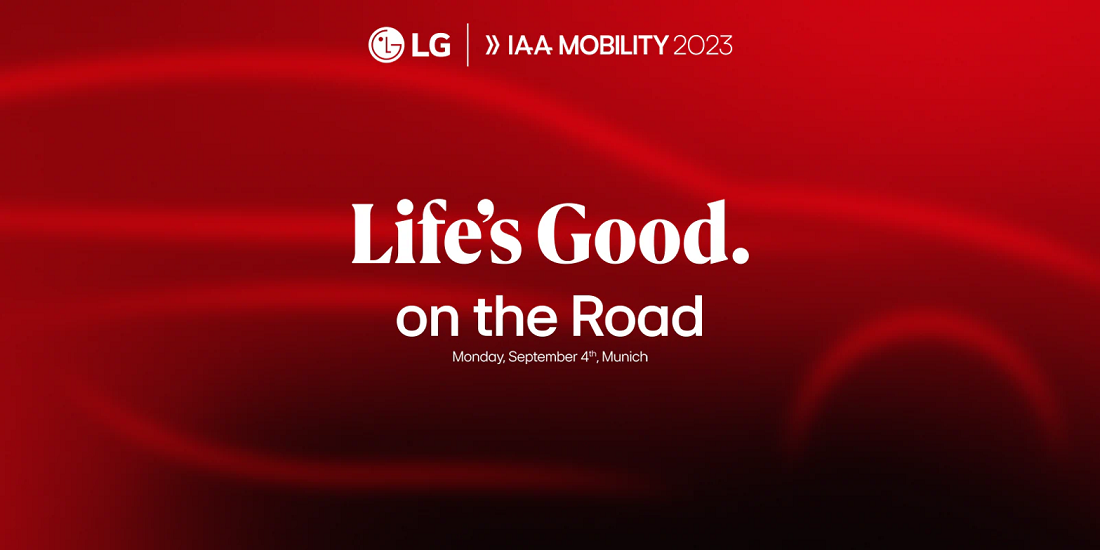 Design image of LG’s IAA 2023 theme ‘Life’s Good on the road’