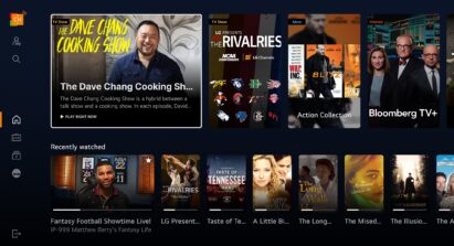 The home screen of the newly improved LG Channels 3.0 displaying various streaming services for user convenience