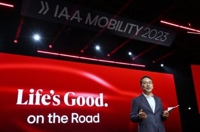 LG CEO William Cho giving a speech at LG's Press Conference at IAA 2023