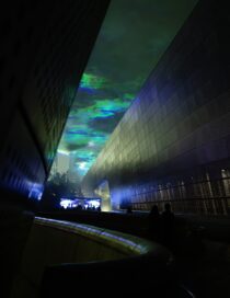 An art installation at Dongdaemun Design Plaza which beautifully recreates the aurora borealis in Seoul