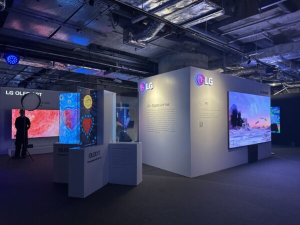 The LG Smart TV booth at the Hong Kong Digital Art Fair
