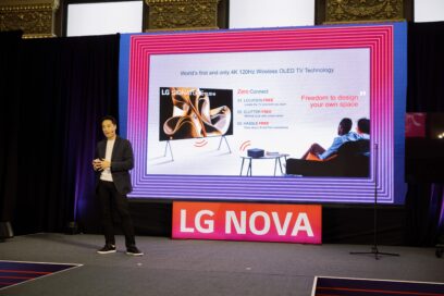 A person giving a speech at LG NOVA Innovation Festival