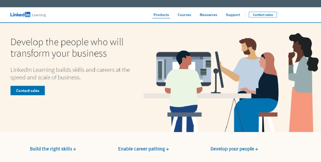 An image of the LinkedIn Learning website page