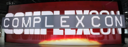 A photo of the ComplexCon logo sign