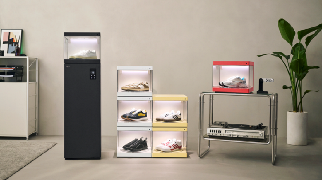 A display photo of some of the LG Styler ShoeCases