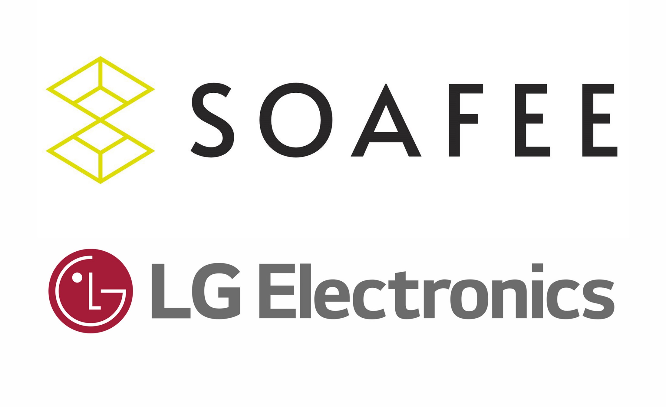 Logo of SOAFEE and LG Electronics