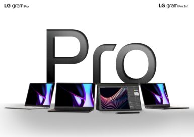 Design text that says 'Pro' alongside total 4 of LG gram Pro and LG gram Pro 2-in-1