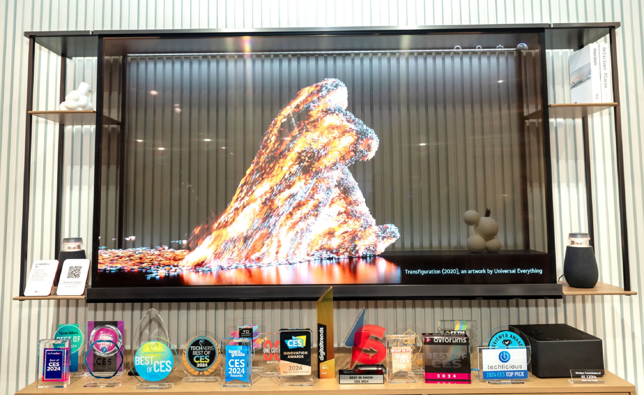 A photo of the LG transparent OLED T