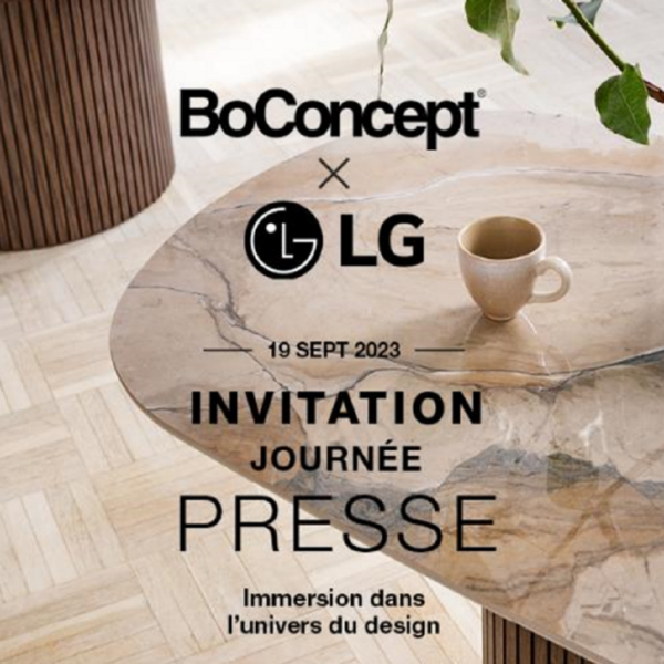An illustration of the invitation for the BoConcept and LG showroom