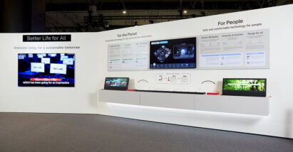 LG's advanced digital signage solutions are displayed at Integrated Systems Europe (ISE) 2024 in Barcelona, Spain