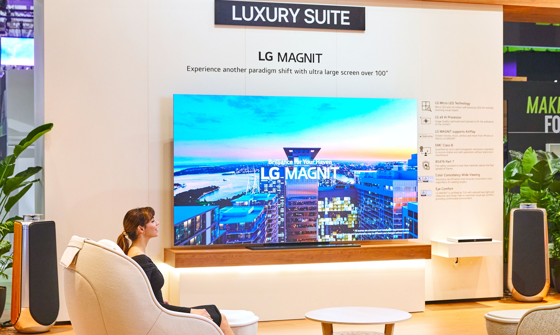LG’s 118- inch LG MAGNIT TV at Luxury Suite Zone 