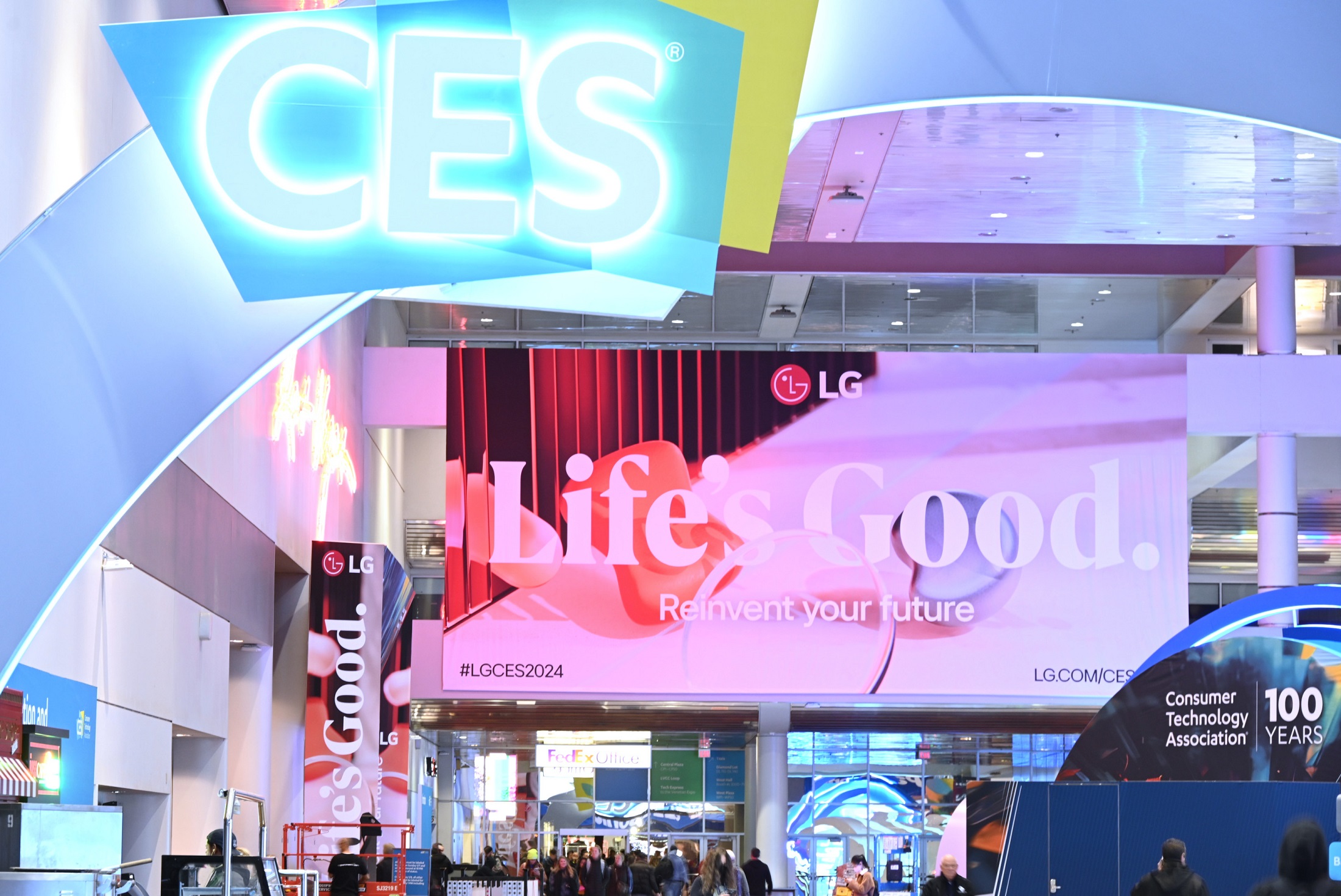 A photo of the LG poster at the CES 2024 venue