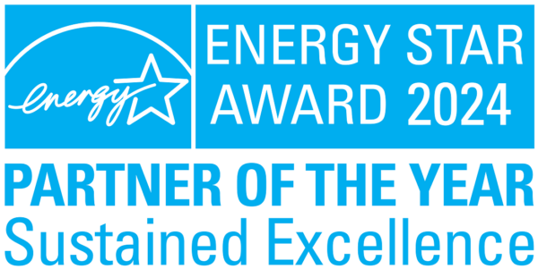 An illustration of the words Energy Star Award 2024 and Partner of the Year Sustained Excellence put together in blue