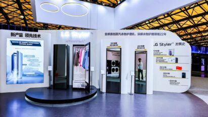 LG showcases its cutting-edge home appliances and core technologies at the Appliance & Electronics World Expo (AWE) 2024 in Shanghai, China