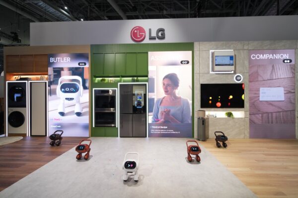 A picture of the LG AI Agents in a set up area with LG products