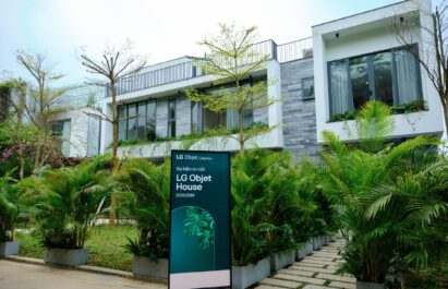 A picture of the outside of the LG Objet House