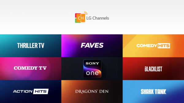An infographic displays content from Sony ONE Channel, including Thriller TV, Faves, Comedy HITS, Comedy TV, Blacklist, Action HITS, Dragons’ Den and Shark Tank