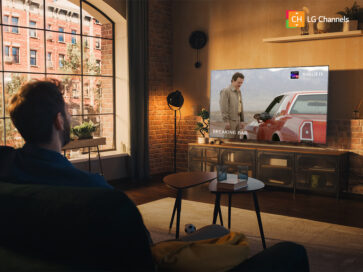 A man sits in his living room, watching “Breaking Bad” on the Sony One Thriller TV channel on an LG TV