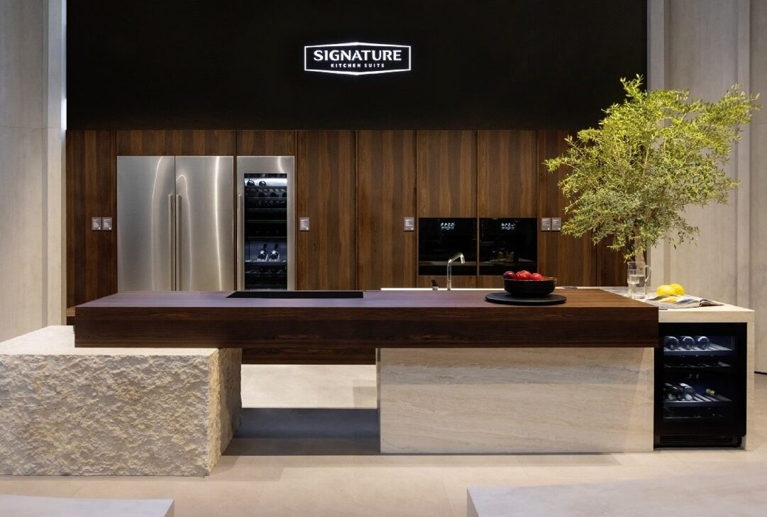 An image of the signature kitchen suite area on display