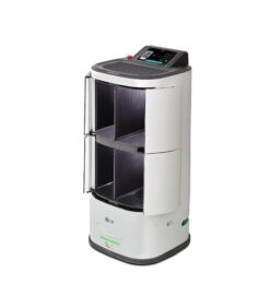 The new LG CLOi ServeBot (model LDLIM31) with unused storage space