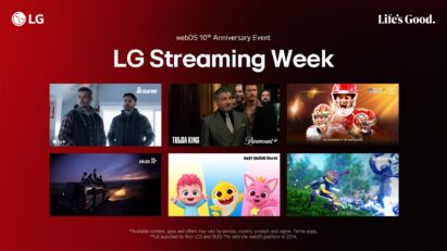 An advertisement introduces series and shows included in the LG Streaming Week event