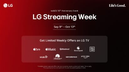 An advertisement outlines the dates and specific services available during LG Streaming Week