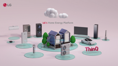 An illustration with images of LG's home energy platform