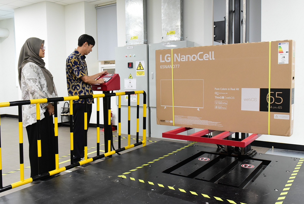 An image of two people carrying out tests with products