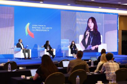 A photo of a panel discussion at the OECD Global Forum on Digital Security for Prosperity in July
